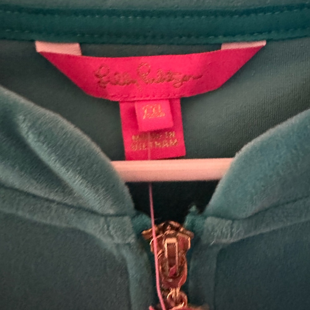 NWT Lilly Pulitxer Evanna Velour zip up jacket - Picture 5 of 6